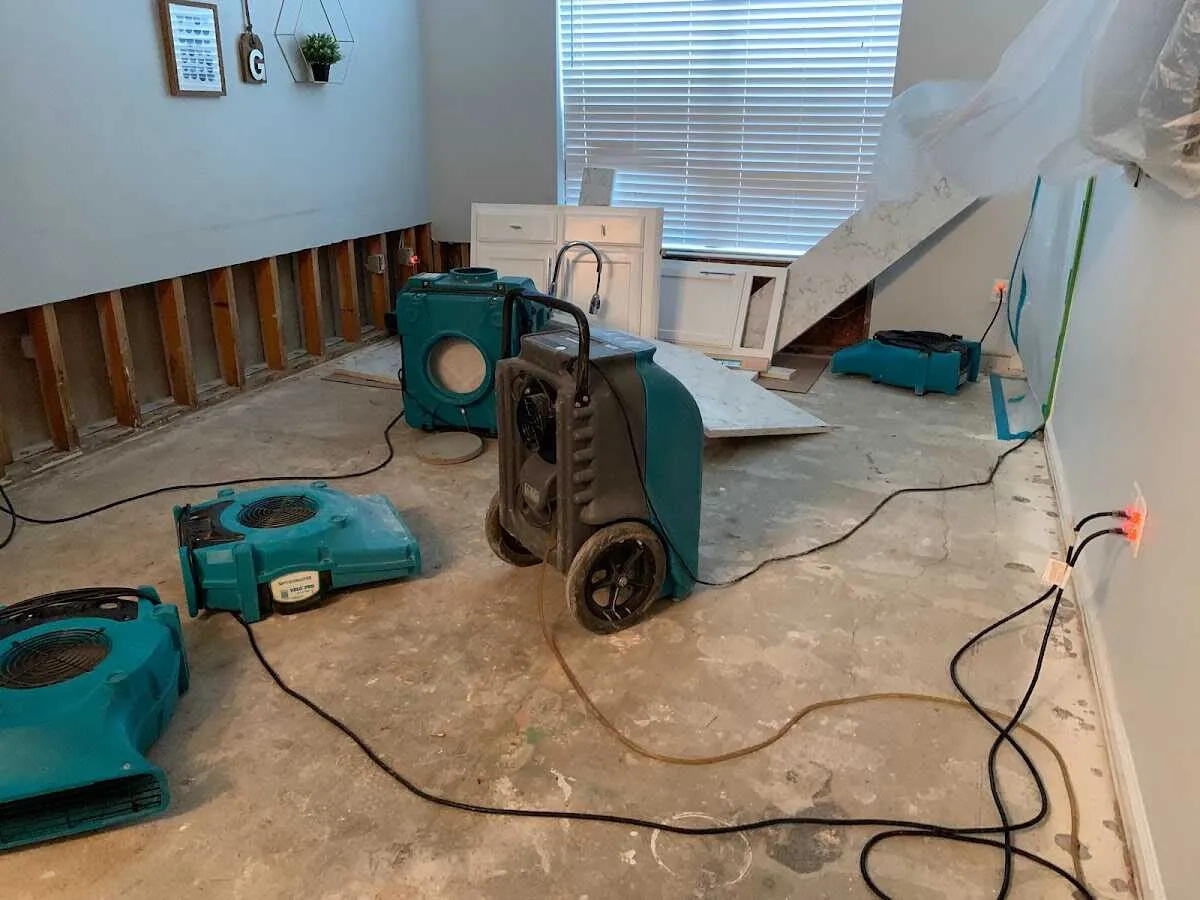 Dehumidifier in flood-cut room for Water Extraction & Removal in Pico Rivera